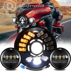 Ridroid-led-7y21wd04-1 Ridroid Dot 7 Inch Led Headlight&turn Signal 4.5 Fog Lights For Harley Davidson Touring
