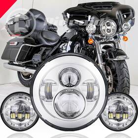 Ridroid-led-mp01 Ridroid 7 Inch 135w Led Headlight Hi/low 2pcs 4.5inch Fog Lights For Harley Davidson
