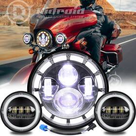 Ridroid-led7y15wd02-1 Ridroid 7 Inch Led Headlight Turn&drl 4.5 Fog Lights Kit For Harley Davidson Touring