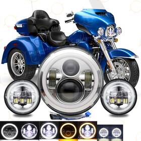 Ridroid-mp01-1 Ridroid 7 Inch Led Headlight 4.5ftft Fog Passing Light For Harley Davidson Heritage Softail C