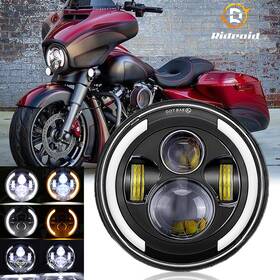Ridroid-td7y0002 Ridroid 120w 7 Inch Led Projector Headlight Hi/lo Beam For Harley Davidson Fatboy Flstf