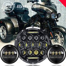 Ridroidled7y03wd04 Ridroid 7 Inch Led Headlight Drl 4.5 Passing Lights For Harley Davidson Touring Road Kin