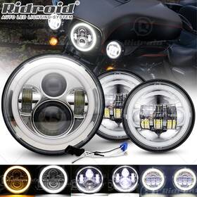 Rit-7y11wd05 Ridroid 7 Inch Led Headlight &passing Lights For Harley-davidson Electra Glide Ultra Classic