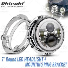 Rit7y11zj02 Ridroid 7 Inch Led Headlight Halo Drl Bracket Mounting Ring Adapter For Harley-davidson