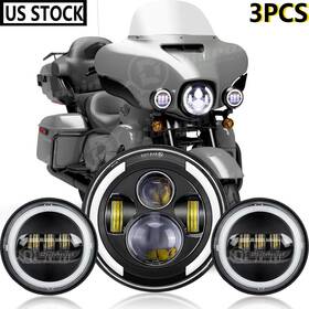 Shop-7y02wd02 Ridroid 7 Inch Led Headlight &4.5 Passing Lights For Harley Davidson Touring Road King