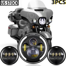 Shop-7y02wd04 Ridroid 7 Inch Led Headlight 4.5 Fog Passing Light For Harley Electra Glide Classic Flhtc