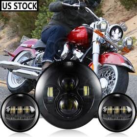 Shop-7y08-wd04 Ridroid 7 Inch Led Headlight Fog Passing Light For Harley Davidson Heritage Softail Classic