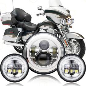 Shop-mptz01 Ridroid 7 Inch Led Halo Headlight Drl And 4.5 Fog Passing Lights For Harley Motorcycle