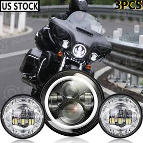 Shop-td7y01wd03 Ridroid 7 Inch Led Halo Headlight Drl And 4.5 Fog Passing Lights For Harley Motorcycle