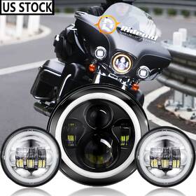 Shop-td7y01wd04 Ridroid 7 Inch Led Headlight 4.5 Fog Passing Lights For Harley Davidson Touring Road King
