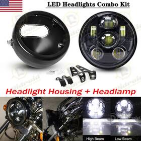 Td5y0002zj7c06 Ridroid 5.75 Inch Led Headlight With Housing Bucket For Honda Shadow Vt 600 750 1100 Vtx 1300