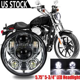 Td5y003 Ridroid Chrome 5 3/4 Inch 5.75 Led Headlight Projector For Motor Sportster Xl 883 1200