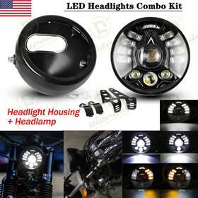Td5y011zj7c06 Ridroid 5.75 Inch Led Headlight With Housing Bucket For Honda Shadow Vt 600 750 1100 Vtx 1300