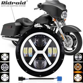 Td7y00013 Ridroid 7 Inch Led Headlight Projector Halo Drl Light For Harley Cafe Racer Motorcycle