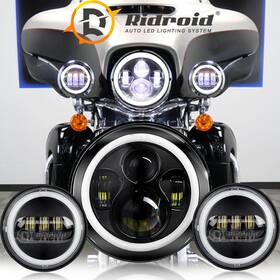 Td7y0001wd000002 Ridroid 7 Inch Led Headlight &passing Lights For Harley-davidson Electra Glide Ultra Classic