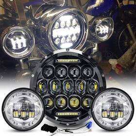 Td7y0003wd0003 Ridroid 7 Inch Led Headlight And Passing Lights For Harley Touring Electra Glide Ultra Limited
