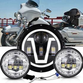 Td7y0014wd000003hlzjx001 Ridroid 7 Inch Led Headlight Halo Passing Lights For Harley Heritage Softail Classic Flstc