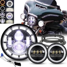 Td7y0015wd000002zj7c0001 Ridroid 7 Inch Led Headlight 4.5 Fog Passing Lights For Harley-davidson Touring Road King