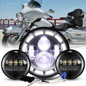 Td7y0015wd000004 Ridroid 7 Inch Led Headlight And Passing Lights For Harley Davidson Heritage Softail Classic