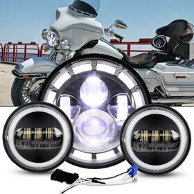 Td7y0015wd0002 Ridroid 80w 7inch Led Projector Headlight Passing Lights For Harley Touring Motorcycle