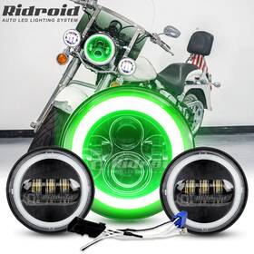 Td7y0018wd0002 Ridroid 7 Inch Led Headlight 4.5 Fog Passing Lights For Harley-davidson Touring Road King