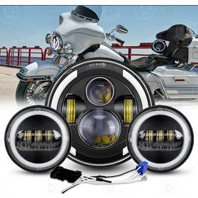 Td7y002wd0002 Ridroid 7 Inch Led Headlight 4.5 Passing Lights For Harley Davidson Electra Glide Classic