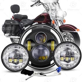 Td7y002wd0003 Ridroid For Harley Davidson Heritage Softail Classic Flstc Led Headlight &passing Lights