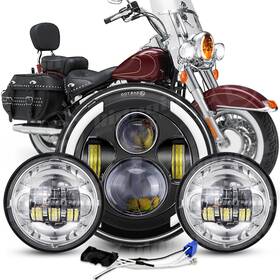 Td7y02wd03 Ridroid Halo 7 Inch Led Headlight Passing Lights For Harley Electra Glide Ultra Classic