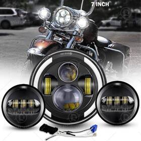 Td7y02wd04 Ridroid 7 Inch Led Headlight 4.5 Fog Passing Lights For Harley Davidson Touring Road King