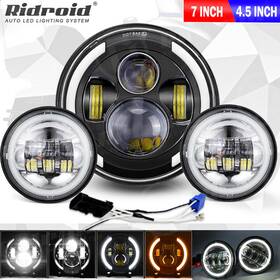 Td7y02wd05 Ridroid For Harley 7 Inch Led Headlight Turn Signal Lights 4.5 Passing Lamp Fog