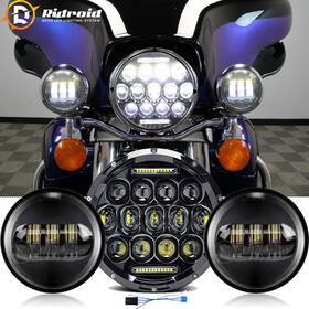 Td7y03 Ridroid 7 Inch Led Headlight 4.5 Passing Lamp For Harley Davidson Ultra Limited Flhtk