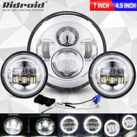 Td7y10wd005 Ridroid 7 Inch Led Headlight Halo Passing Lights For Harley Heritage Softail Classic Flstc