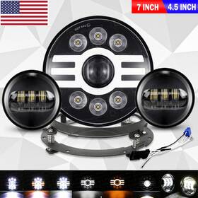 Td7y12wd04zj01 Ridroid 7 Inch Led Projector Headlight 4.5 Passing Lights For Harley Touring Motorcycle