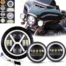 Td7y13wd002 Ridroid 7 Inch Led Headlight 4.5 Passing Lights For Harley Davidson Touring Road King