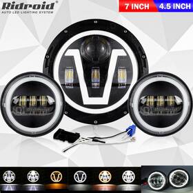 Td7y14wd02 Ridroid 7 Inch Led Headlight 4.5 Passing Lights For Harley Davidson Touring Road King