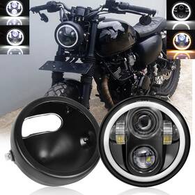 Ridroid Top-5y01zj7c06 5-3/4 Inch 5.75 Led Headlight And Housing For Kawasaki Vulcan 900 500 750 800 88