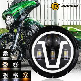 Top-7y0014 Ridroid 7 Inch Led Headlight With Drl Turn Signal For Harley Davidson Touring Street Glide
