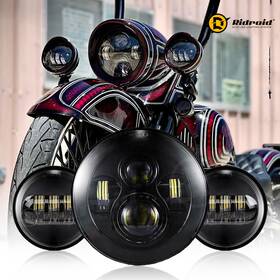 Top-7y08-wd04 Ridroid 7 Inch Led Headlight And Passing Lamps T For Harley Davidson Heritage Softail Classic