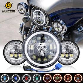 Top-7y16 Ridroid For Harley Davidson Electra Glide Flhtc Rgb 7 Inch Led Headlight 4.5 Passing Light