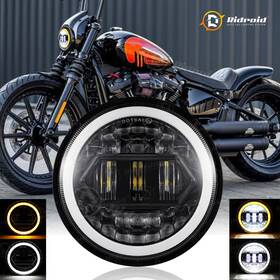 Top-td5y0009 Ridroid Dot Motorcycle 5-3/4 Inch 5.75 Led Headlight High Low Drl Beam For Harley Sportster