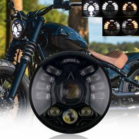 Top-td5y0011 Ridroid Turn Signal 5-3/4 Inch 5.75inch Led Headlight Hi/lo For Harley Dyna Super Glide Fxdx