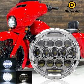 Top-td7y0009 Ridroid 7inch Round Led Headlight Drl Hilo For Kawasaki Vn Vulcan 500 750 800 900 1500