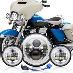 Topmptz0001 Ridroid 7 Inch Led Headlight Drl 4.5 Passing Light For Harley Street Glide Softail Deluxe