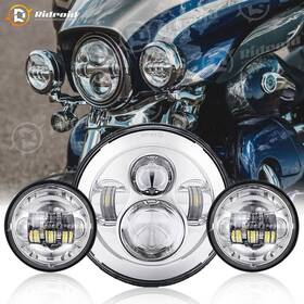 Topmptz0003 Ridroid 7 Inch Led Headlight 4.5 Fog Lights For Yamaha V-star Xvs 650 950 1100 1300