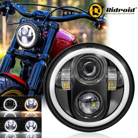 Toptd5y0001 Ridroid Halo 5 3/4 Inch Round Led Headlight Drl For Harley Davidson Dyna Street Bob Glide