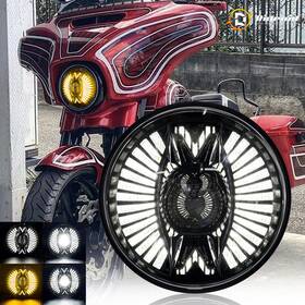 Toptd7y0001 Ridroid Fit Harley Davidson Street Glide Flhx Newest 7 Inch Round Led Headlight Drl Us