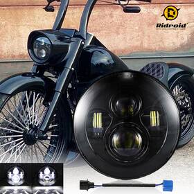 Toptd7y0008 Ridroid 7 Inch Led Headlight Sealed Hi Lo Beam For Harley-davidson Honda Yamaha Motorcycles