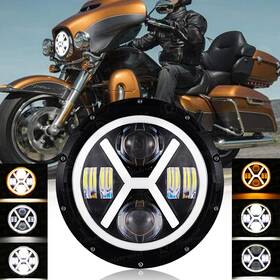 Toptd7y0013 Ridroid 7 Inch Led Headlight Drl Hilo For Yamaha V-star Xvs 650 950 1100 Classic Stryker