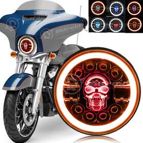 Toptd7y0016 Ridroid 7inch Round Rgb Led Headlight Halo Drl For Harley Davidson Road King Classic Efi