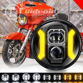 Vp-led-7y025-1 Ridroid 1pc Dot 7 Inch Led Headlight Hi-low Beam&drl Turn For Harley-davidson Softail Deluxe